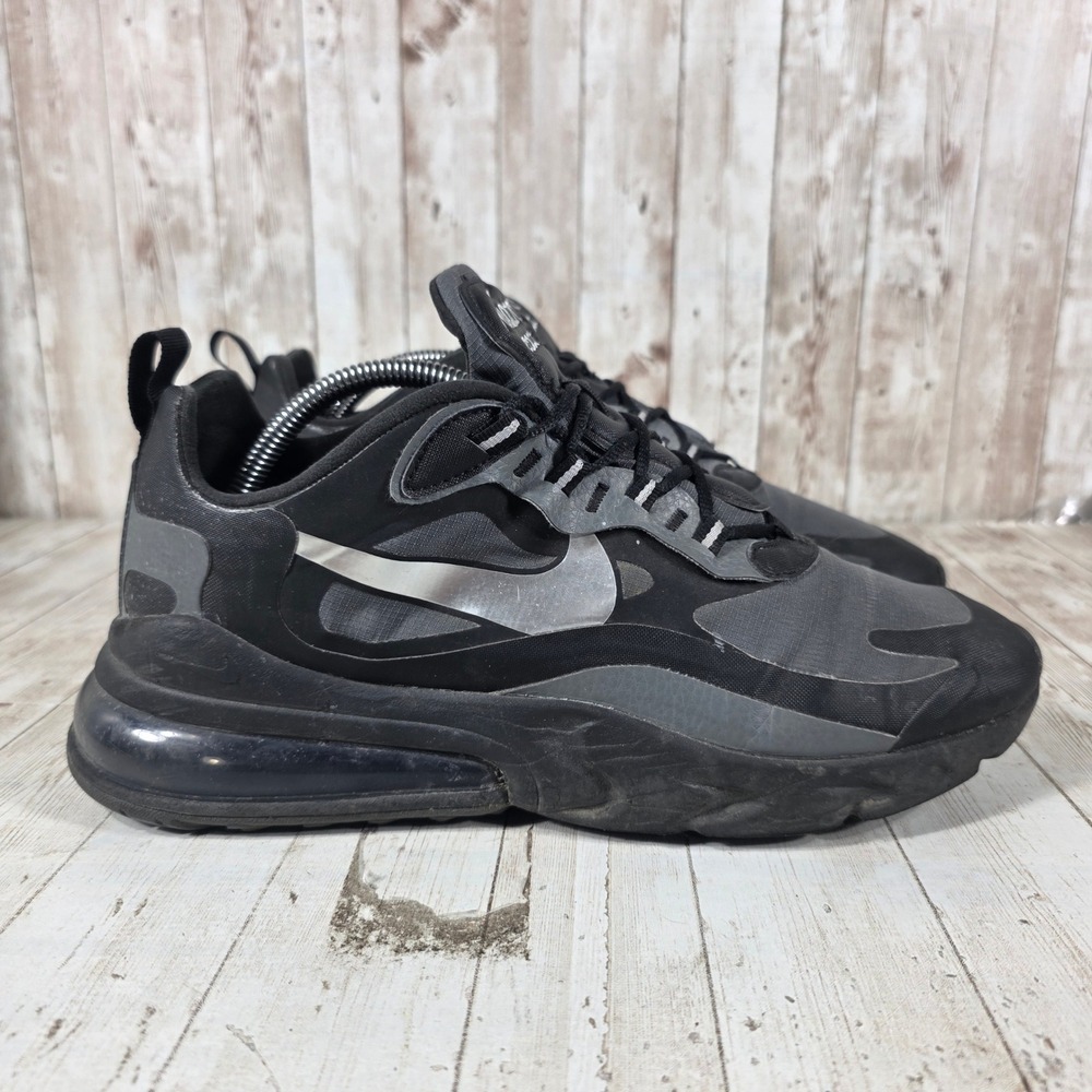 Nike Air Max 270 React‎ Mens 10 Black Oil Grey Metallic Silver CD2049-001